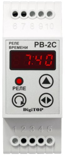 Реле времени электронное на DIN-рейку DigiTOP PB-2C суточный режим 10А 230В картинка
